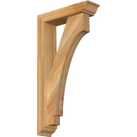 Ekena Millwork Imperial Traditional Rough Sawn Bracket w/ Offset Brace, Western Red Cedar, 4"W x 14"D x 26"H BKT0402X14X26IMP01RWR